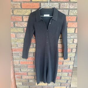 Abercrombie Bodycon Black Knit Midi Dress